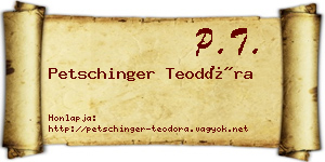 Petschinger Teodóra névjegykártya